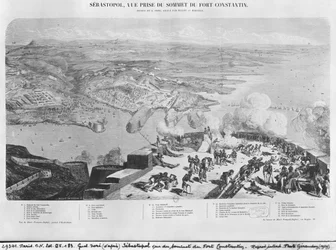 Sebastopol from Fort Constantin, Engraved by Peulot Maradan